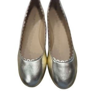 NIB~ PENELOPE SCALLOPED BALLET
FLATS - METALLIC NAPA LEATHER 9.5M